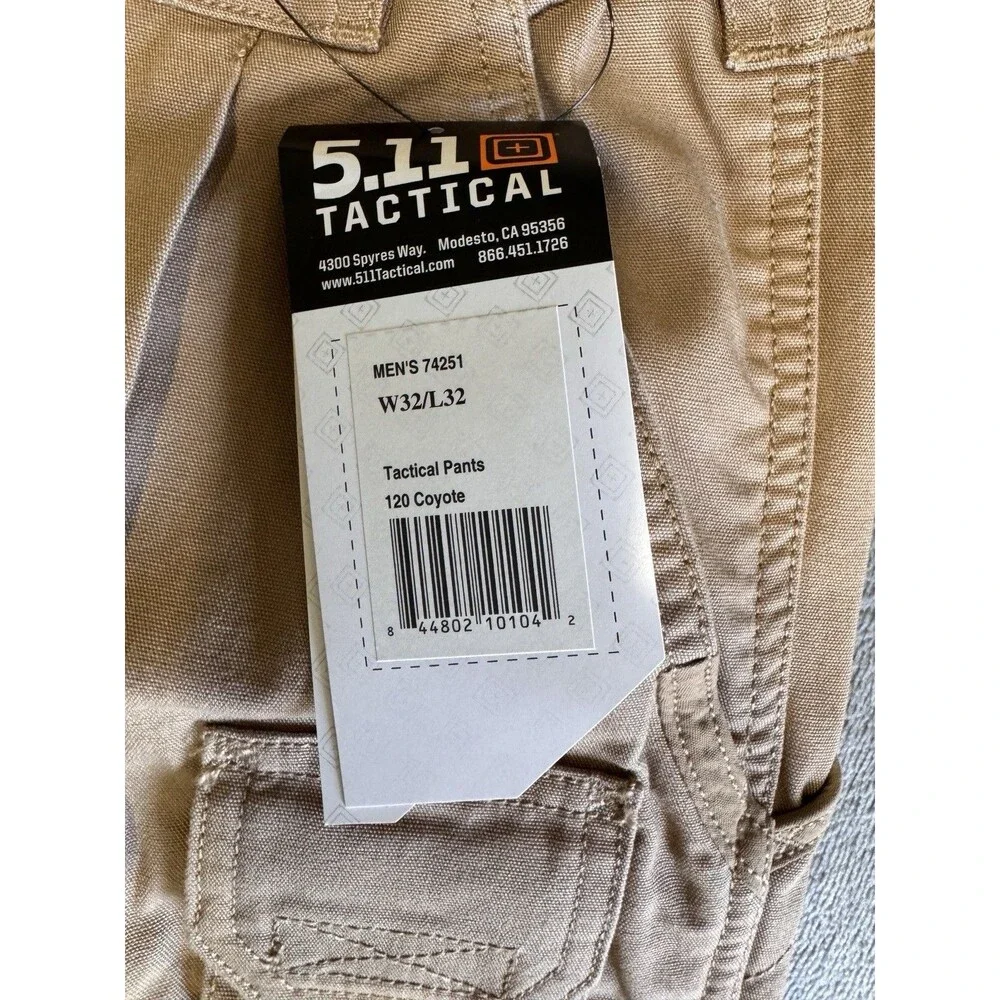 NWT 5.11 Tactical Men's Cargo Pants 74251 32 X 30 Khaki Pants, 120 Coyote - New